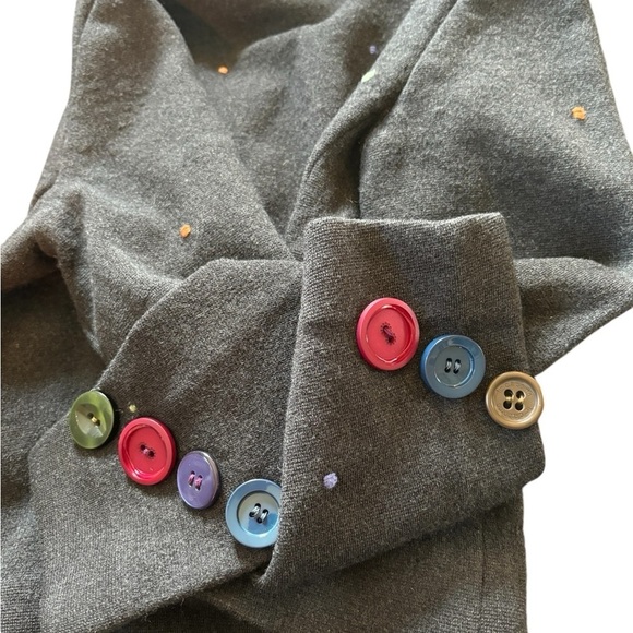 VTG Kimberly 100% Wool Union Made Cropped Blazer Jacket XS LS Colorful Buttons - Picture 5 of 8